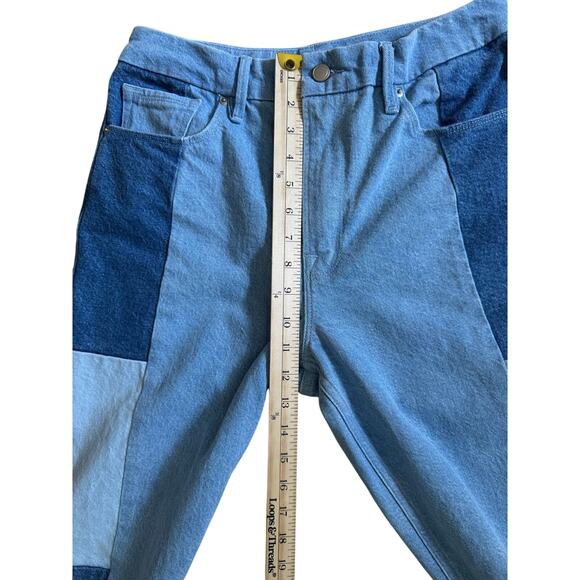 Good American Good Icon Patchwork Ankle Jeans Style G1062T Women's Size 10/30 - Picture 7 of 7